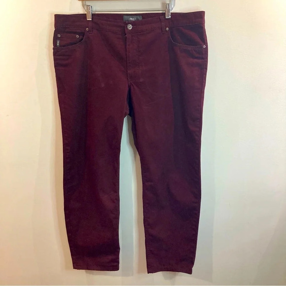 BRAX Sz 42 x 34 Cooper Regular Maroon Burgundy Comfort Slim  Leg Jeans Pants - Picture 2 of 12